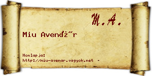 Miu Avenár névjegykártya